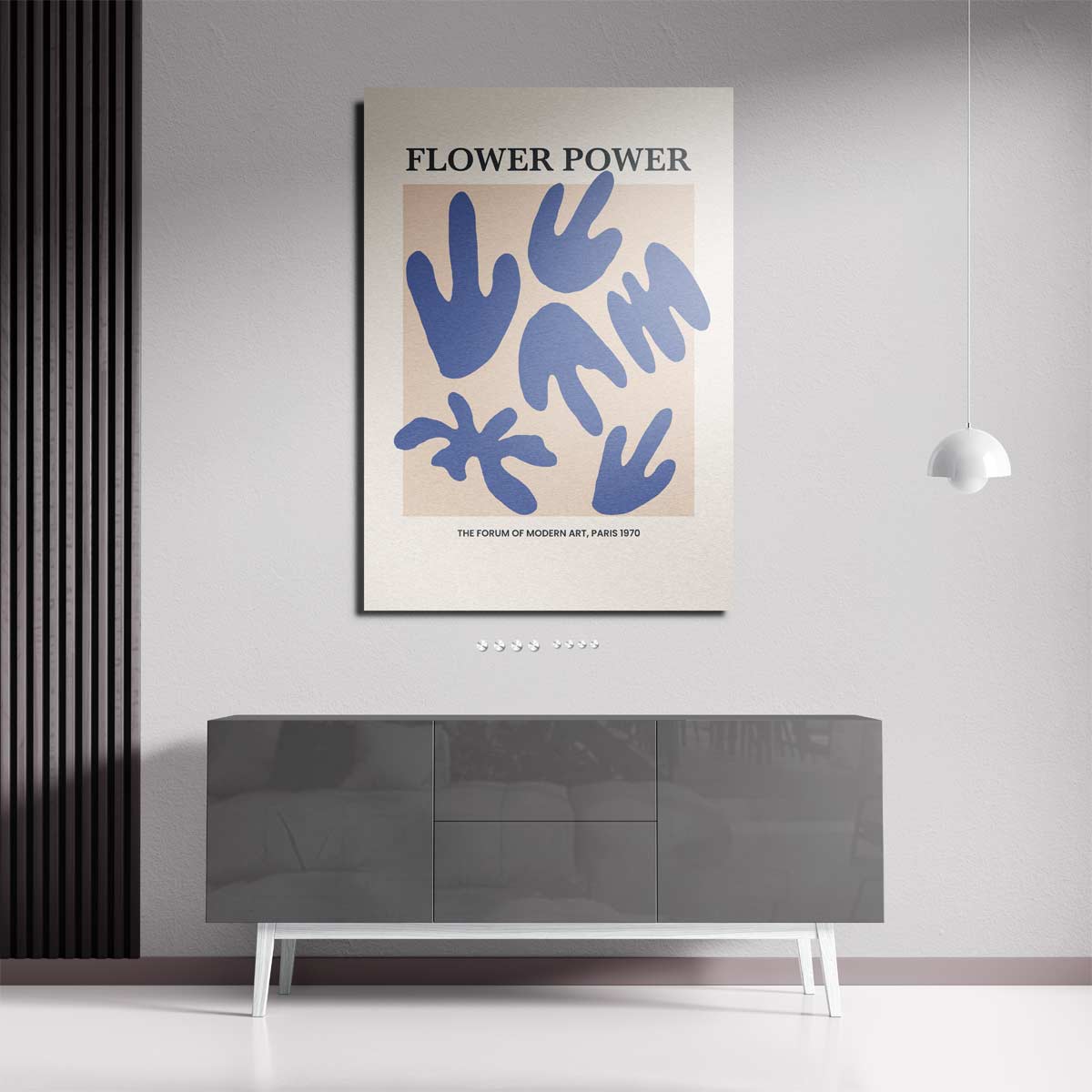 Flower Power Kunstposter – plexiglas kunstwerk als wanddecoratie