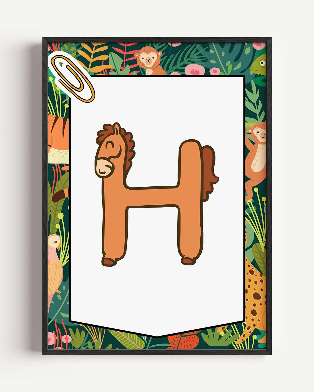 Jungle Dieren Alfabet – kids portret poster als wanddecoratie