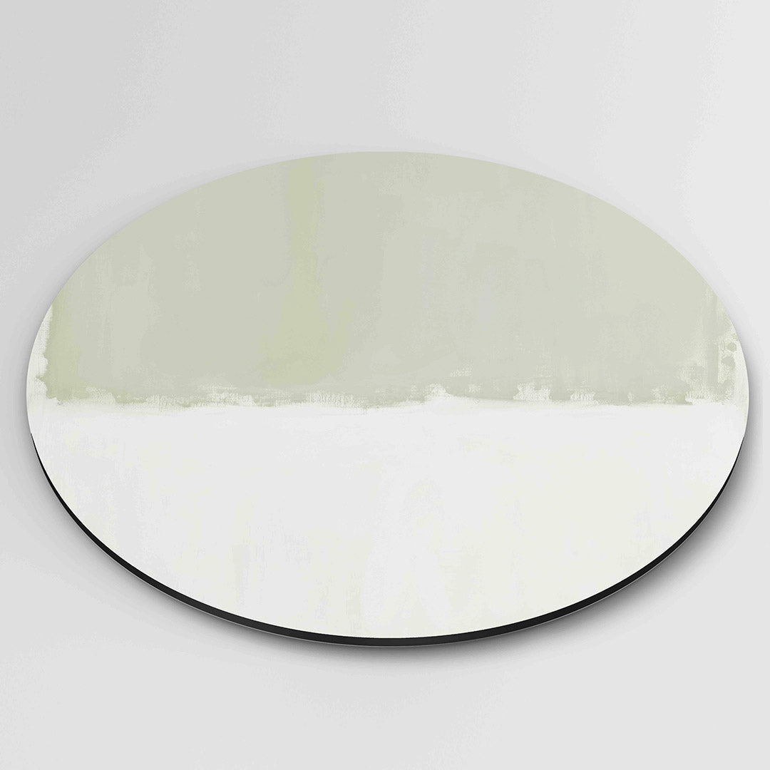 Groene en witte – moderne ronde wanddecoratie van WallArtistic