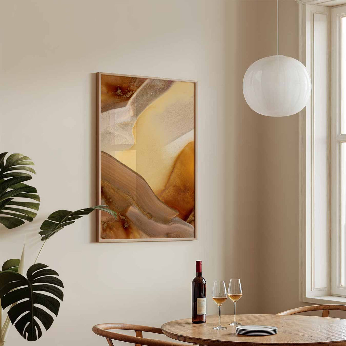 Aardetinten Abstract – staande Popart wanddecoratie van WallArtistic