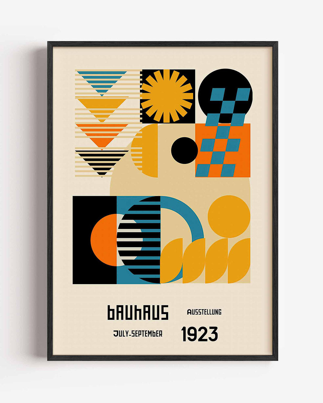 Vormen en vlakken – staande Bauhaus poster als wanddecoratie