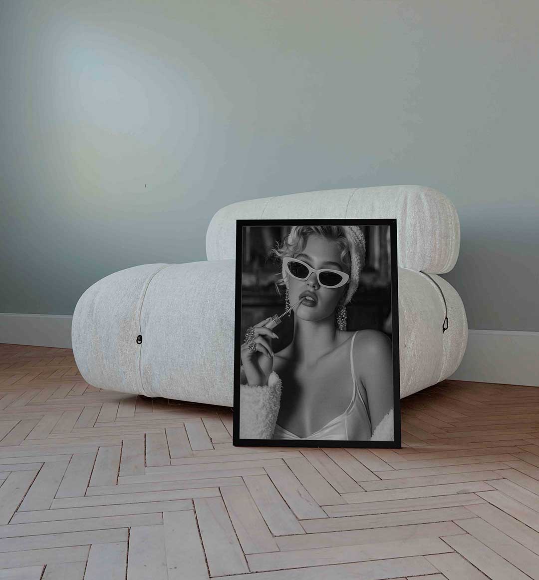 Vrouw met zonnebril – Pop Art wandkunst als portret poster