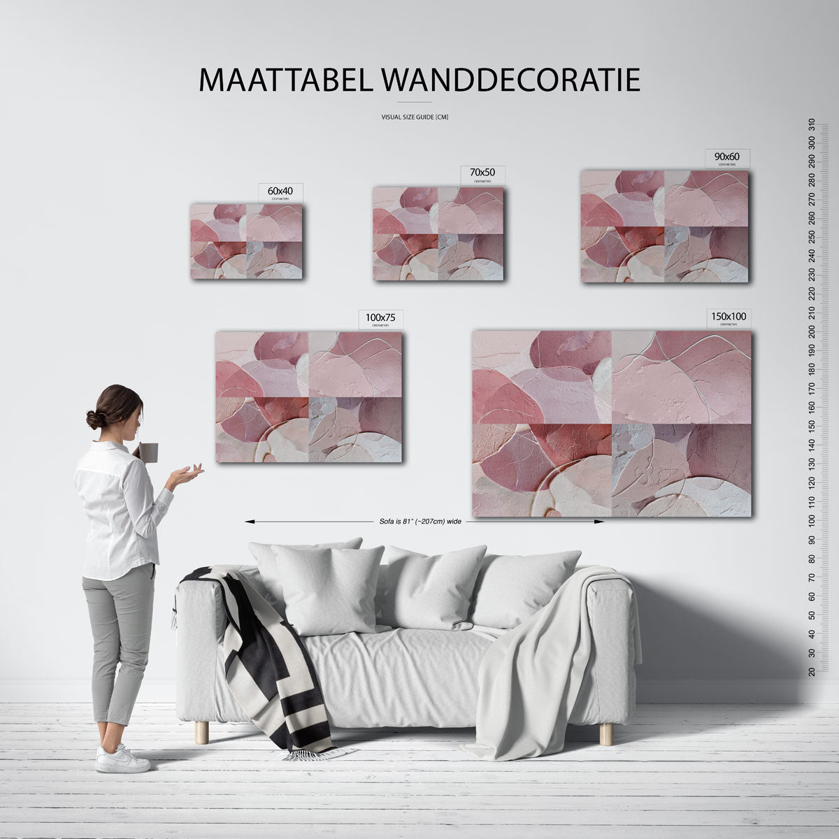 Organische vormen compositie – Harmonie – moderne liggende wandkunst
