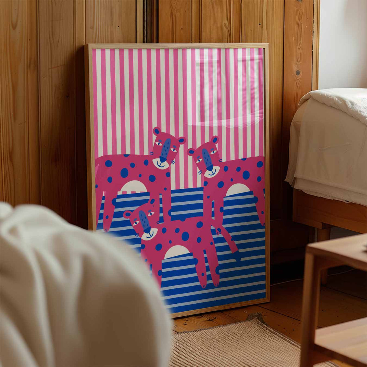 Speelse Luipaarden – kinderposter in staand formaat