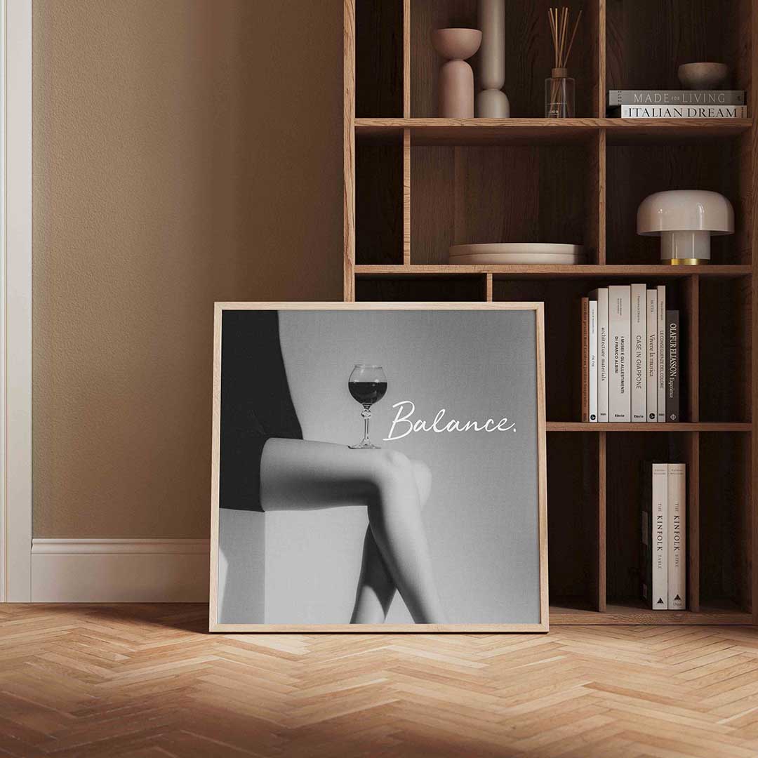 Glas op been – kleurrijke Pop Art poster in vierkant formaat