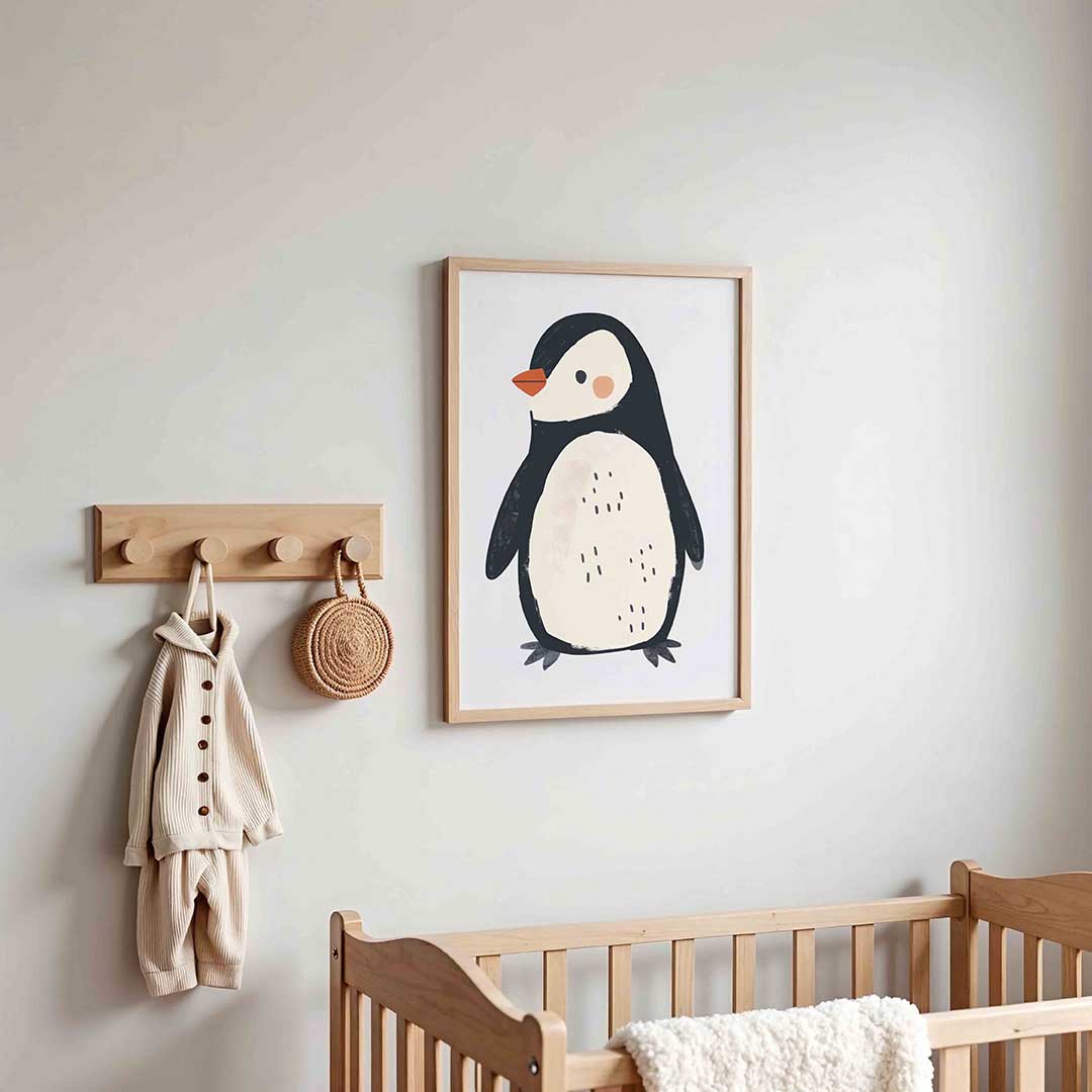 Schattige pinguïn – kinderposter in staand formaat