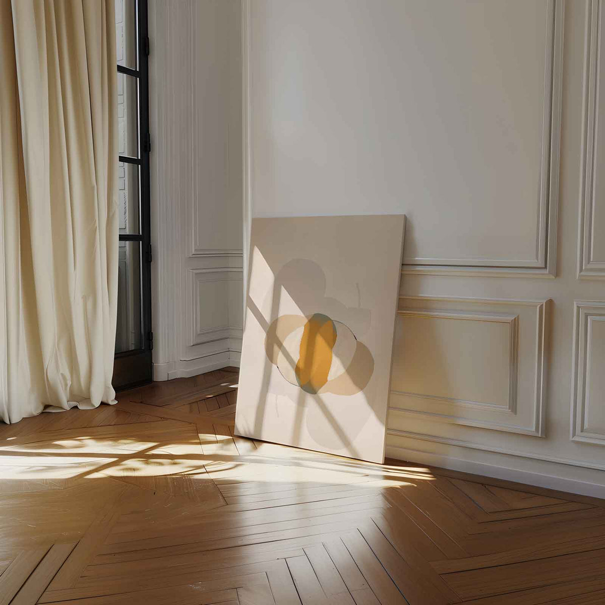 Abstracte Zonsopkomst – canvas wanddecoratie in portret formaat