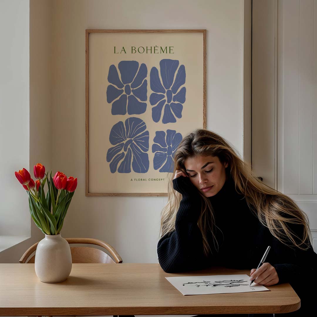 La Bohème Bloemenposter – bloemen poster in staand formaat