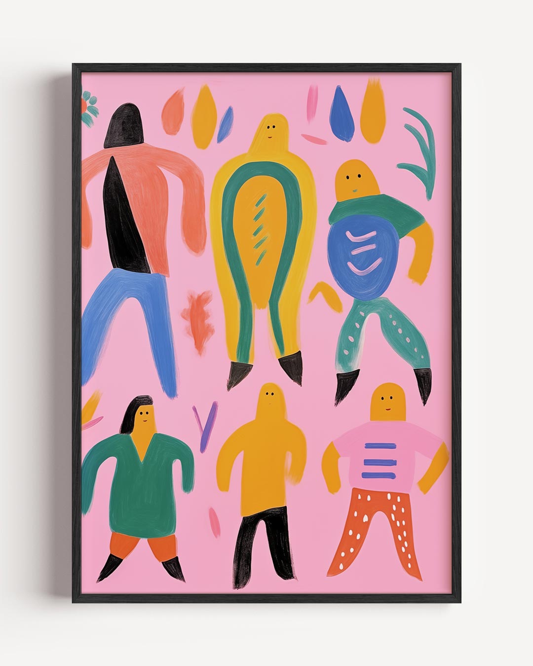 Vrolijke Abstracte Figuren – kleurrijke abstracte portret poster als wanddecoratie