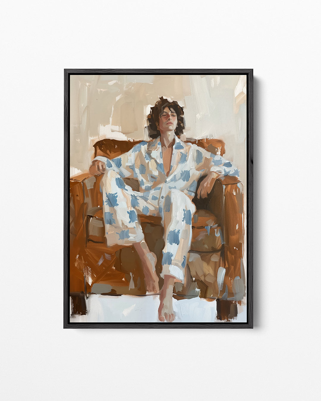 Relaxte zithouding – staand wanddecoratie kunstwerk