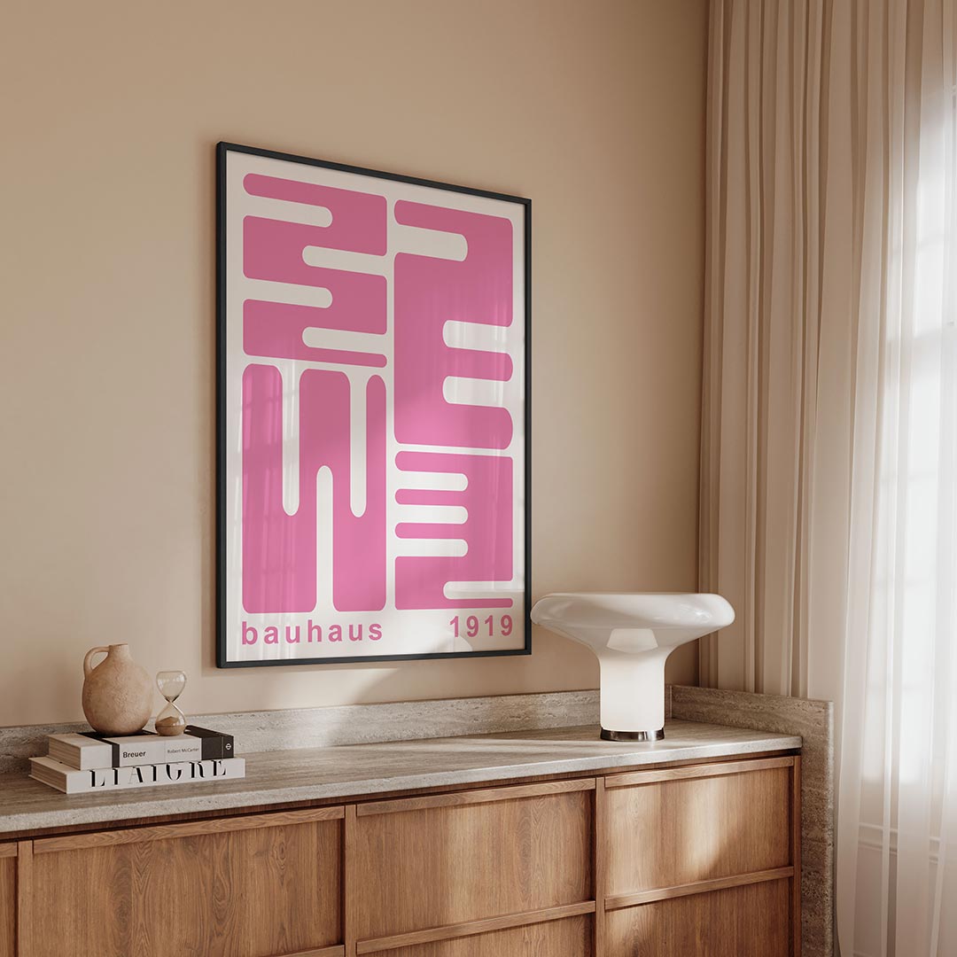 Vorm en lijnen – geometrische Bauhaus poster in staand formaat