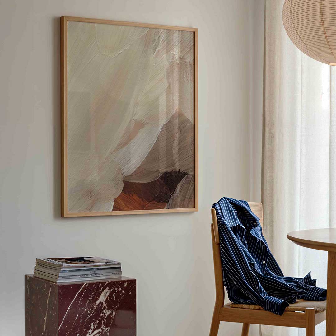 Beige en bruine abstracte – artistieke poster in staand formaat