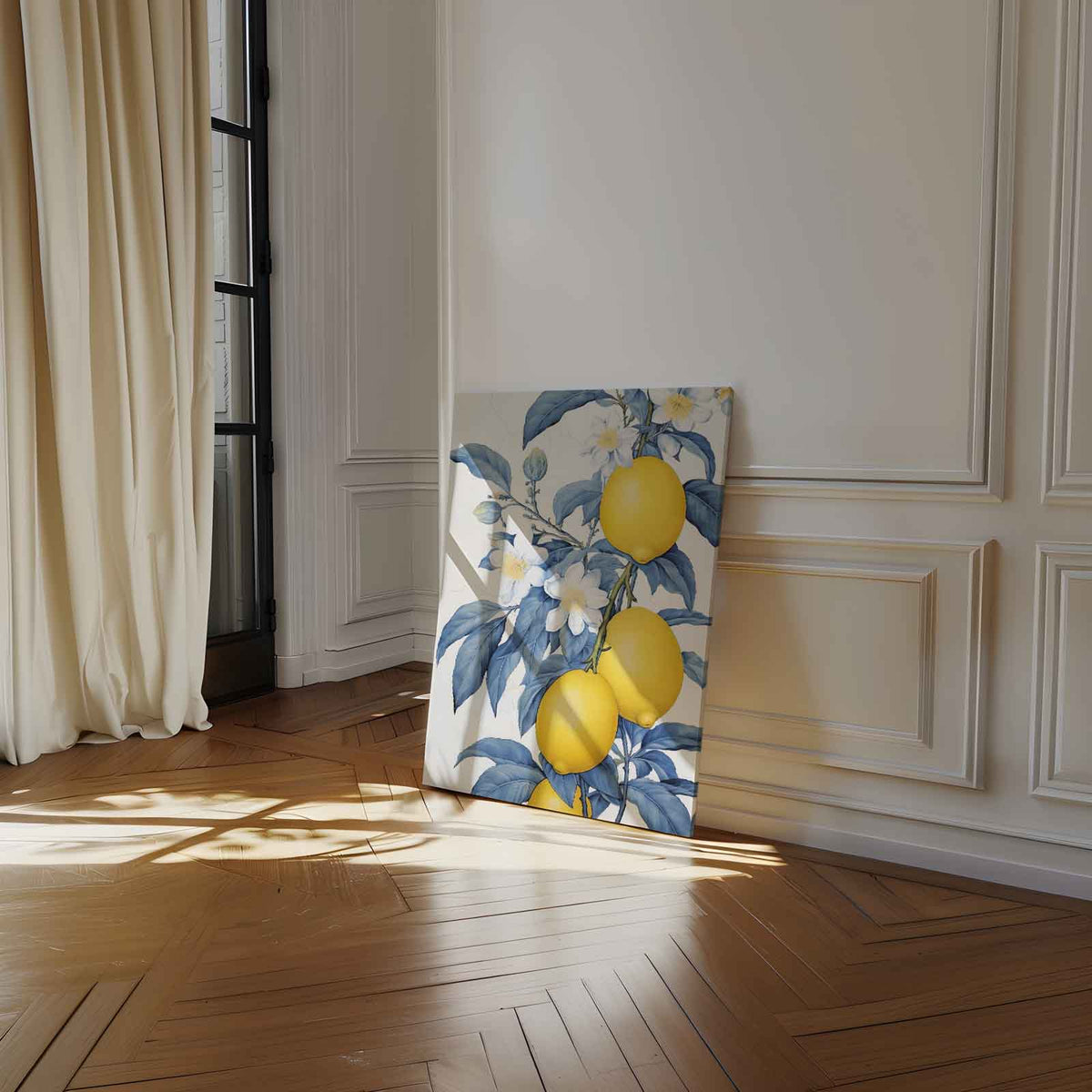 Frisse Citroen Bloesem – staand kunstwerk voor modern interieur