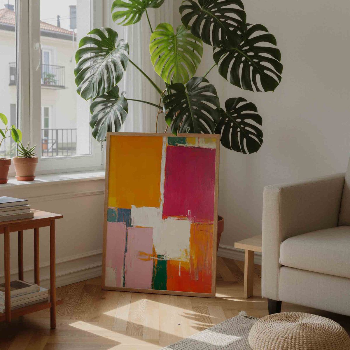 Abstracte vormen – staande dromerige wanddecoratie van WallArtistic