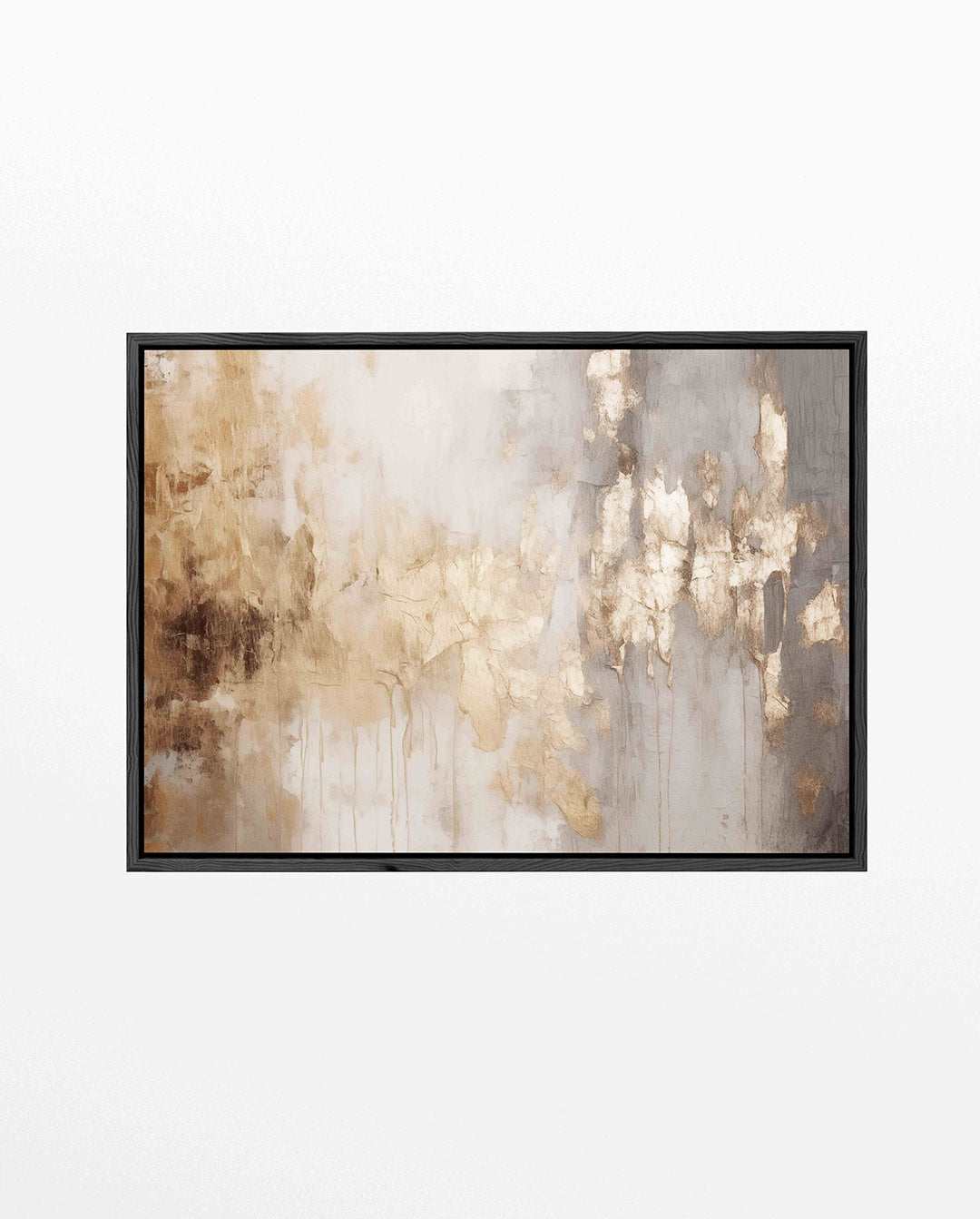 Gouden textuur compositie – liggend abstract kunstwerk