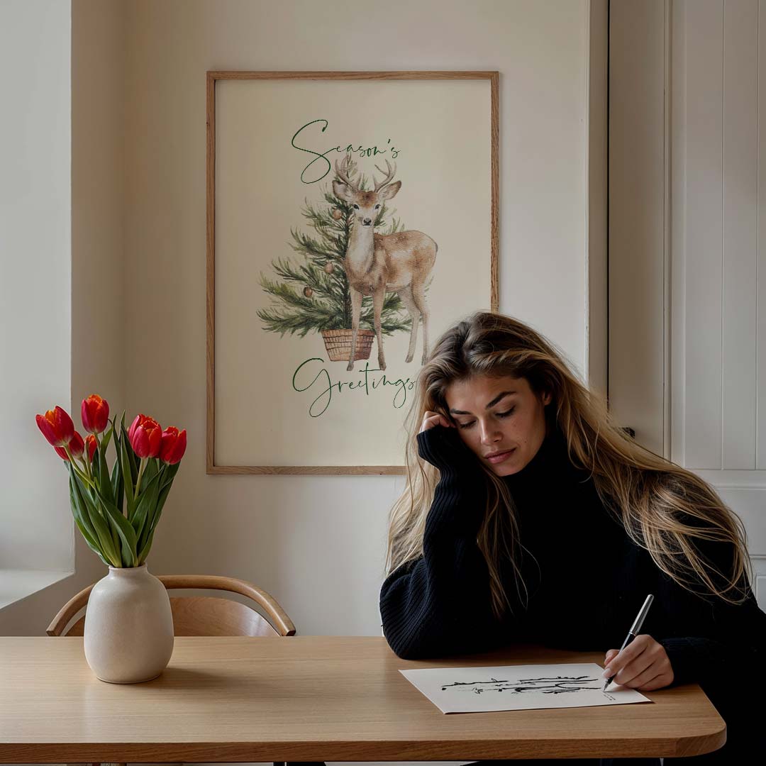 Warme Wintergroet – feestelijke wandkunst als portret poster