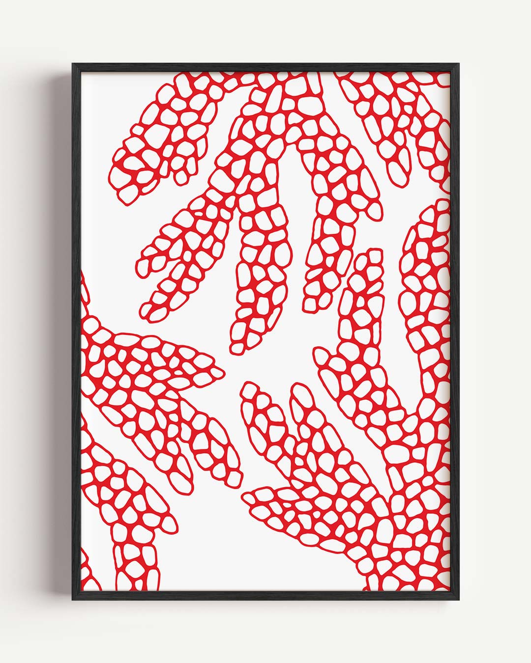 Moderne Koralen Kunstposter – zeedieren portret poster als wanddecoratie