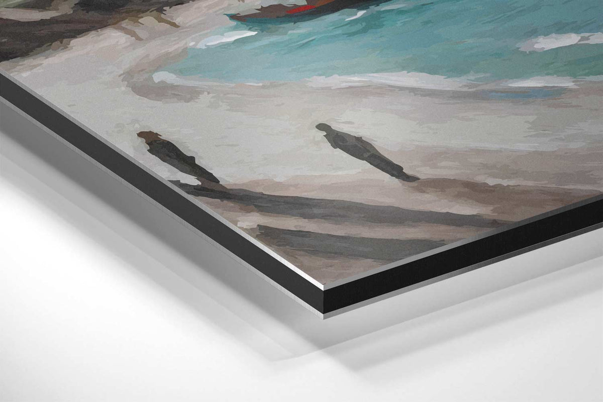 Zeezicht met Vissersboten – canvas kunstwerk als wanddecoratie