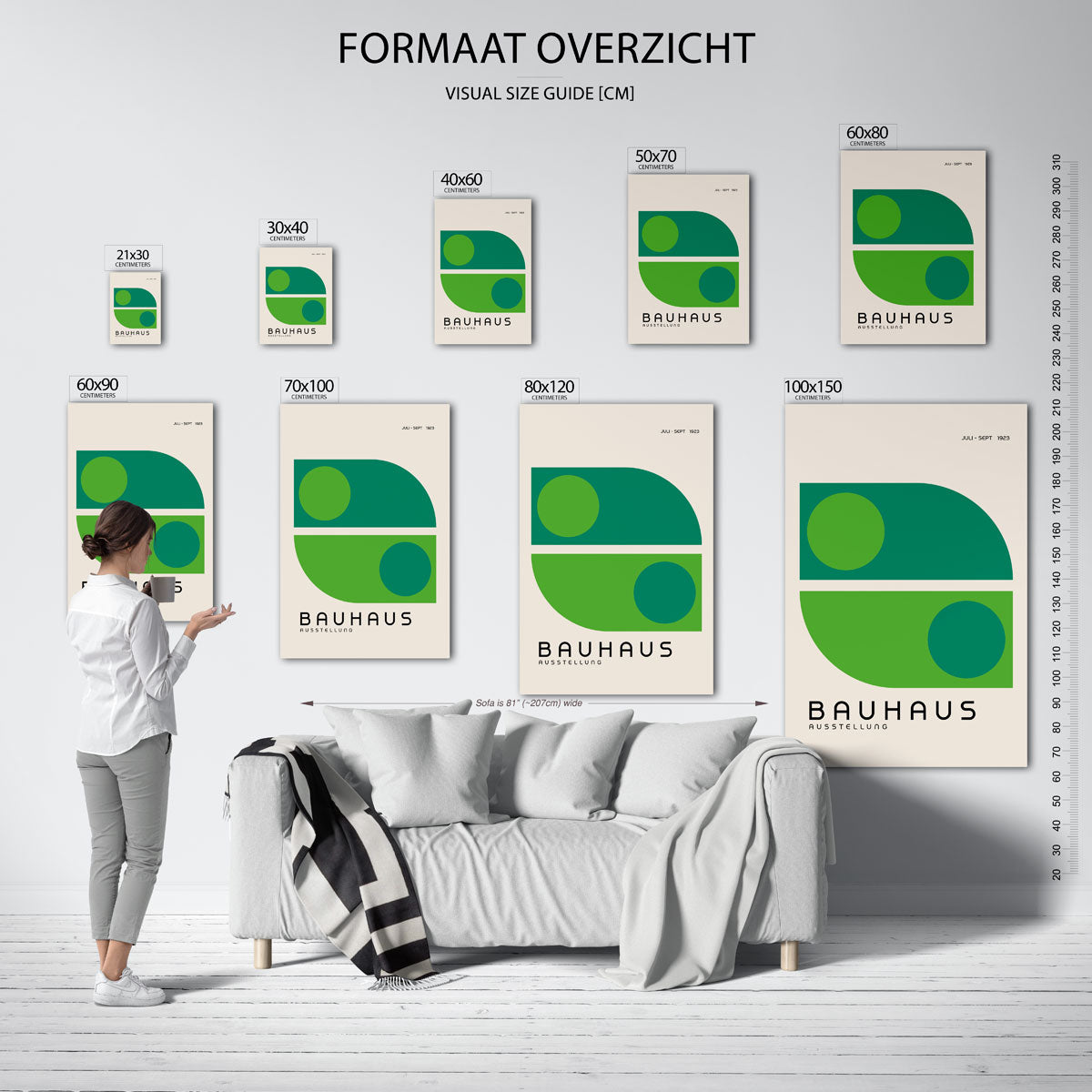 Vorm en kleur – geometrische poster in Bauhaus-stijl van WallArtistic