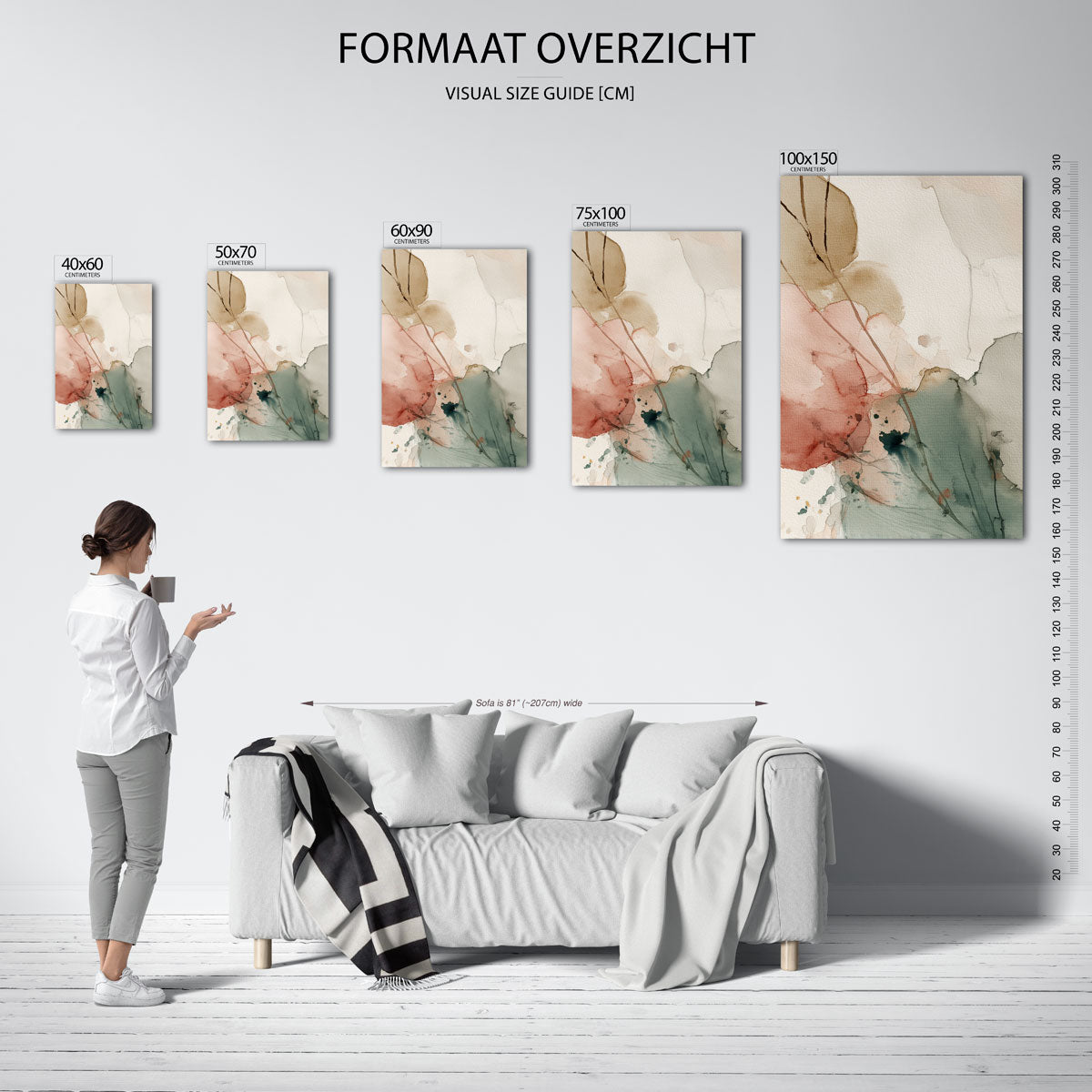 Organische vormen – staand wanddecoratie kunstwerk