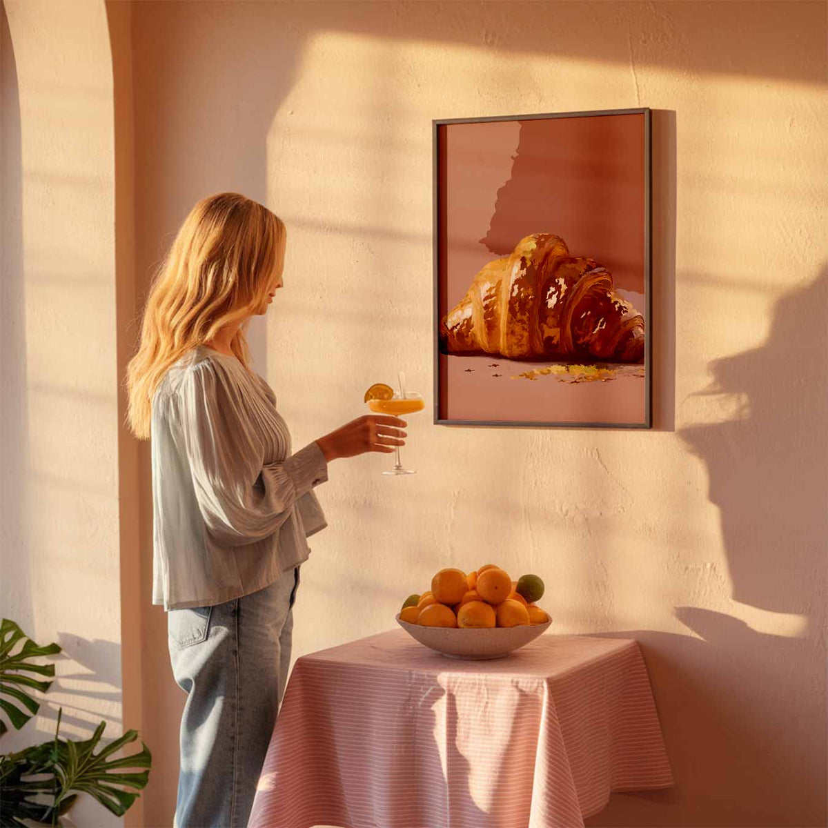 Stijlvolle Croissant – keuken poster als sfeervolle staande wanddecoratie