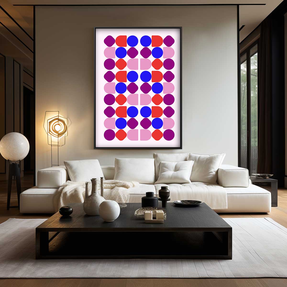 Kleurrijke Geometrische Compositie – modern portret kunstwerk van WallArtistic