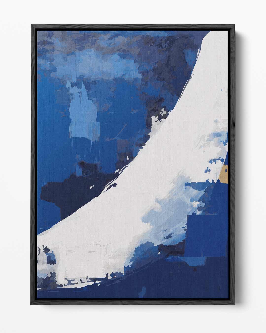 Golvende Blauw – portret kunstwerk als wanddecoratie