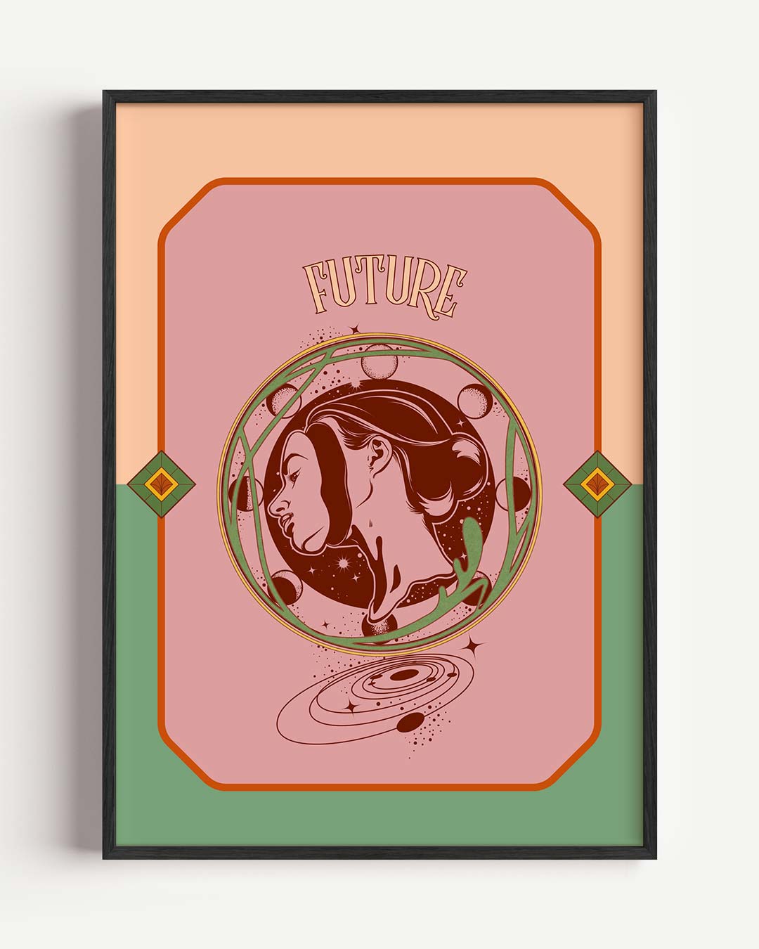 Toekomstige Vibes – mindful portret poster als wanddecoratie