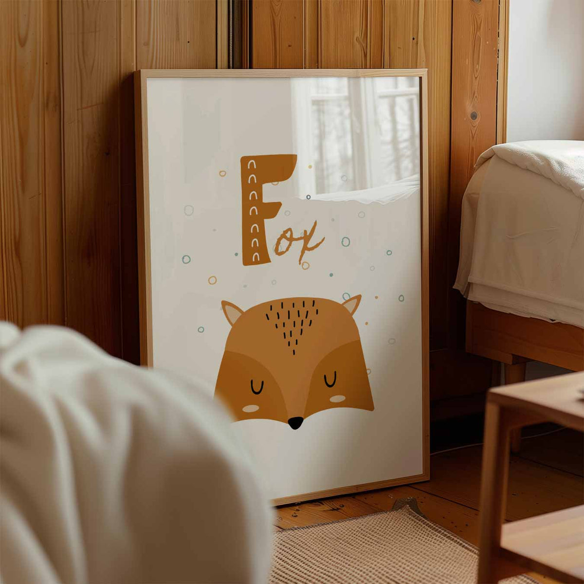 Dromerige Vos Kinderkamer – kinderposter in staand formaat
