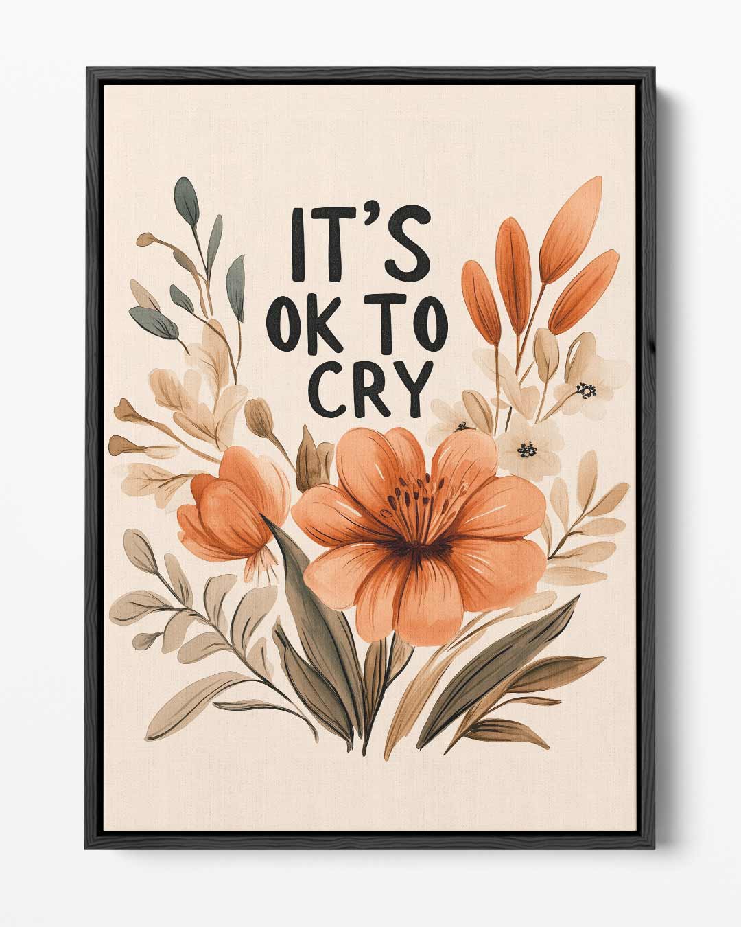 It's Ok To Cry Bloemenkunst – portret kunstwerk als wanddecoratie
