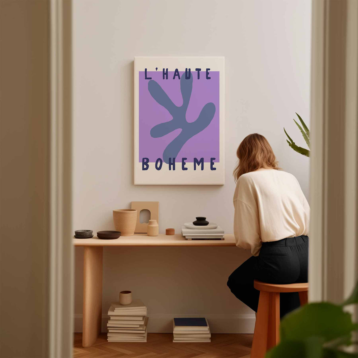 L'Haute Boheme Abstract Art – staand kunstwerk voor modern interieur