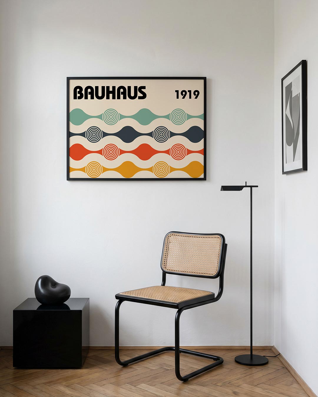 Vorm en kleur – geometrische Bauhaus poster in liggend formaat