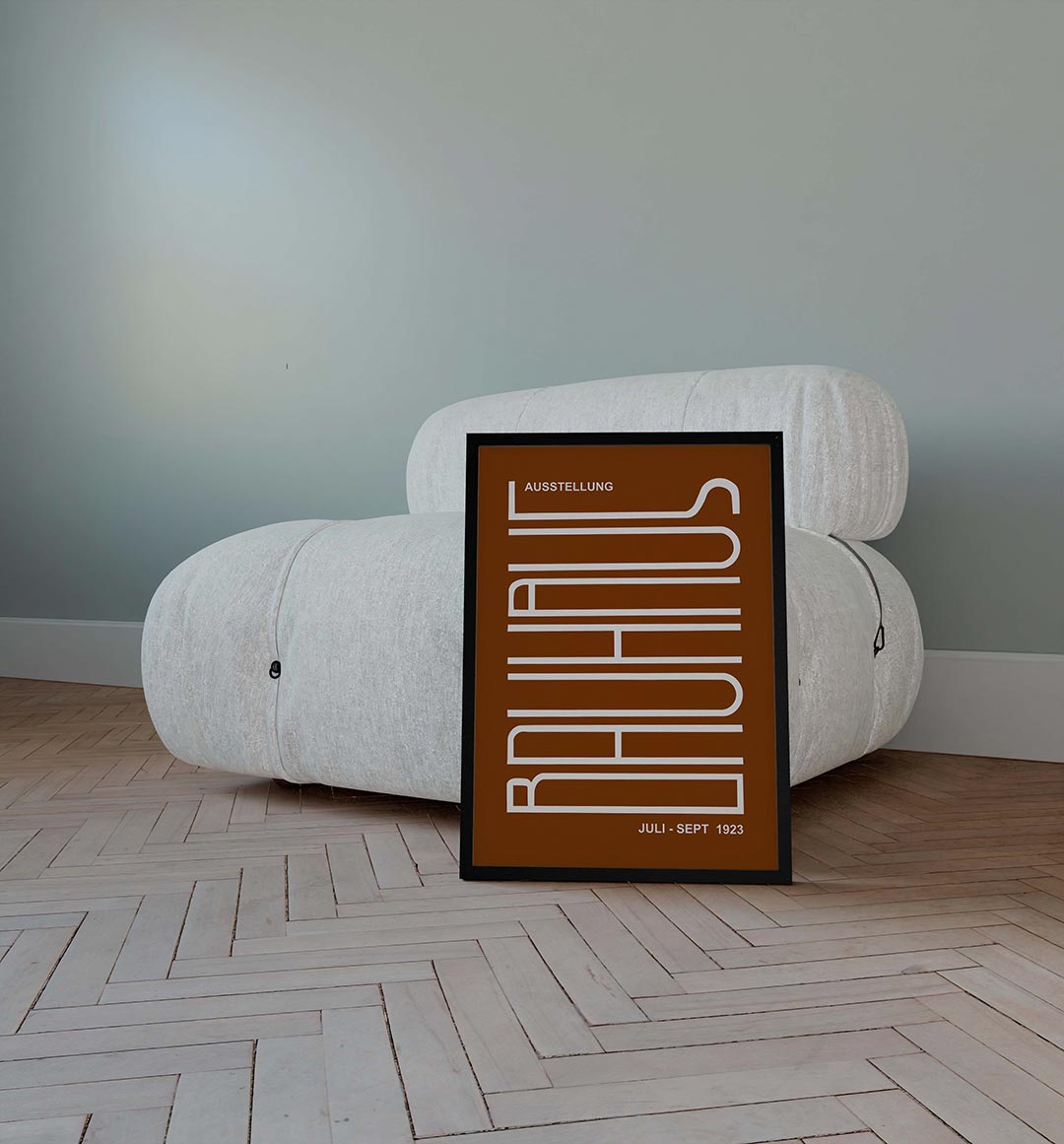 Lijnen en vlakken – geometrische poster in Bauhaus-stijl van WallArtistic