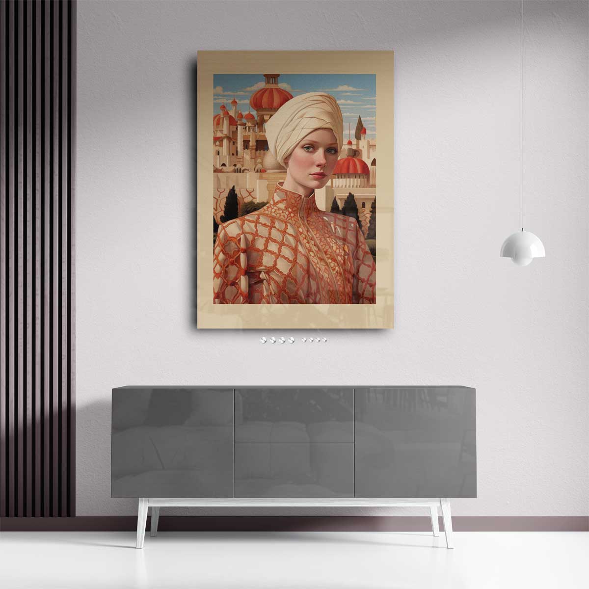 Oosterse Dromen Portret – plexiglas kunstwerk als wanddecoratie