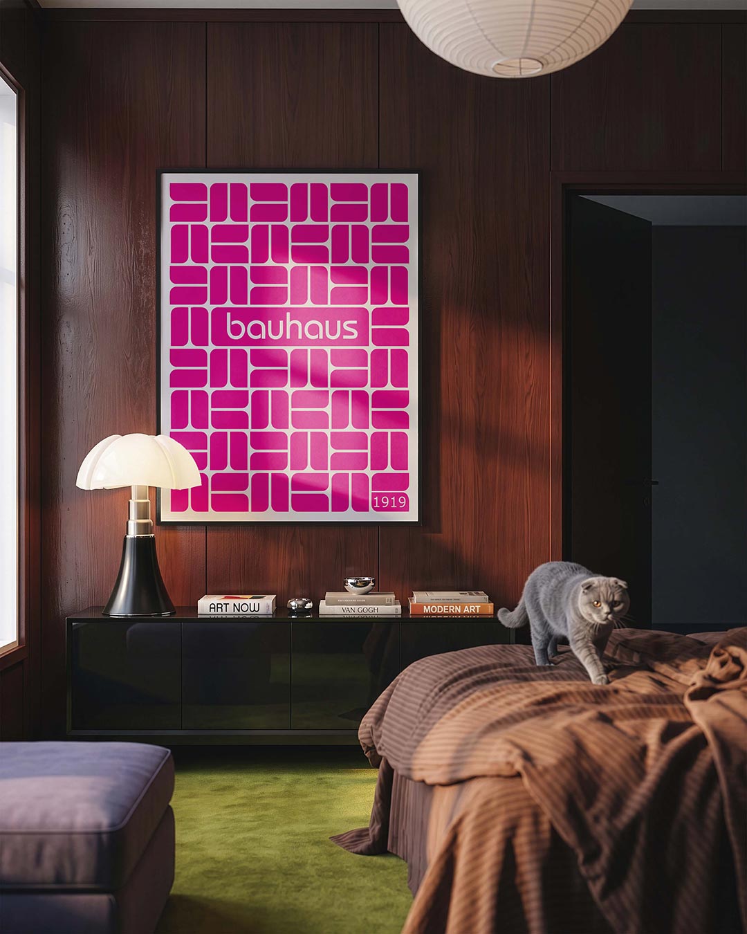 – geometrische Bauhaus poster in staand formaat