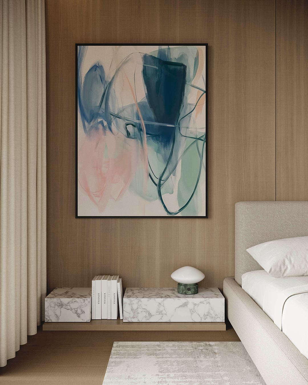 Vloeiende kleurcompositie – staand wanddecoratie kunstwerk