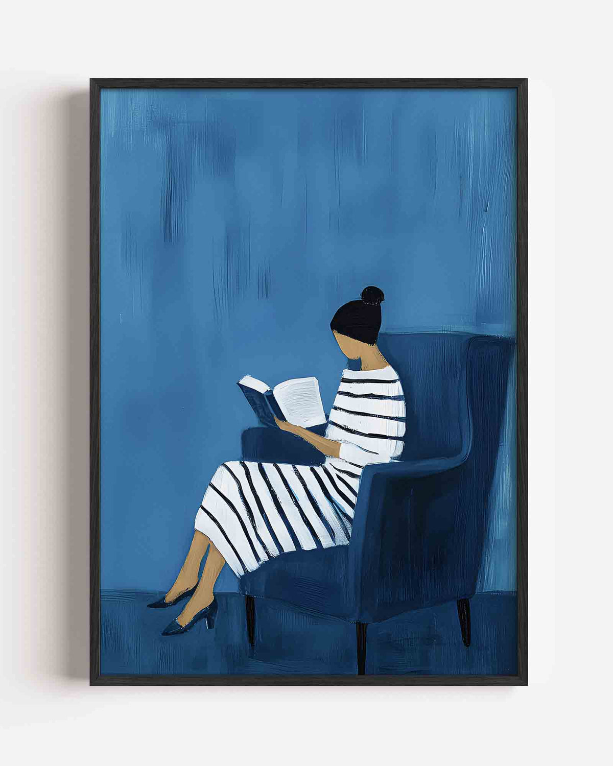 Lezende vrouw – hedendaagse illustratie portret poster als wanddecoratie