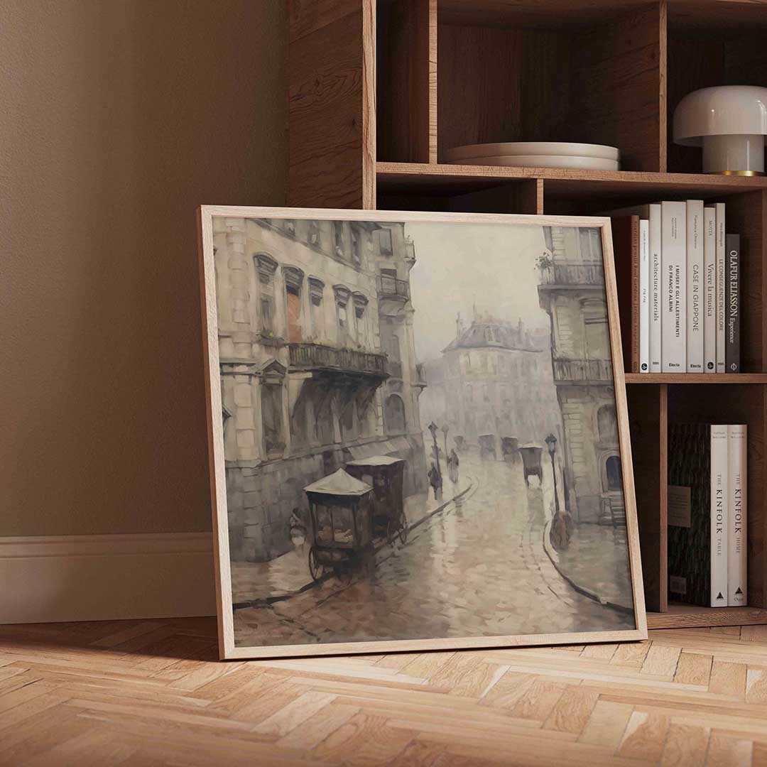 Historische straat – vintage wandkunst als vierkante poster