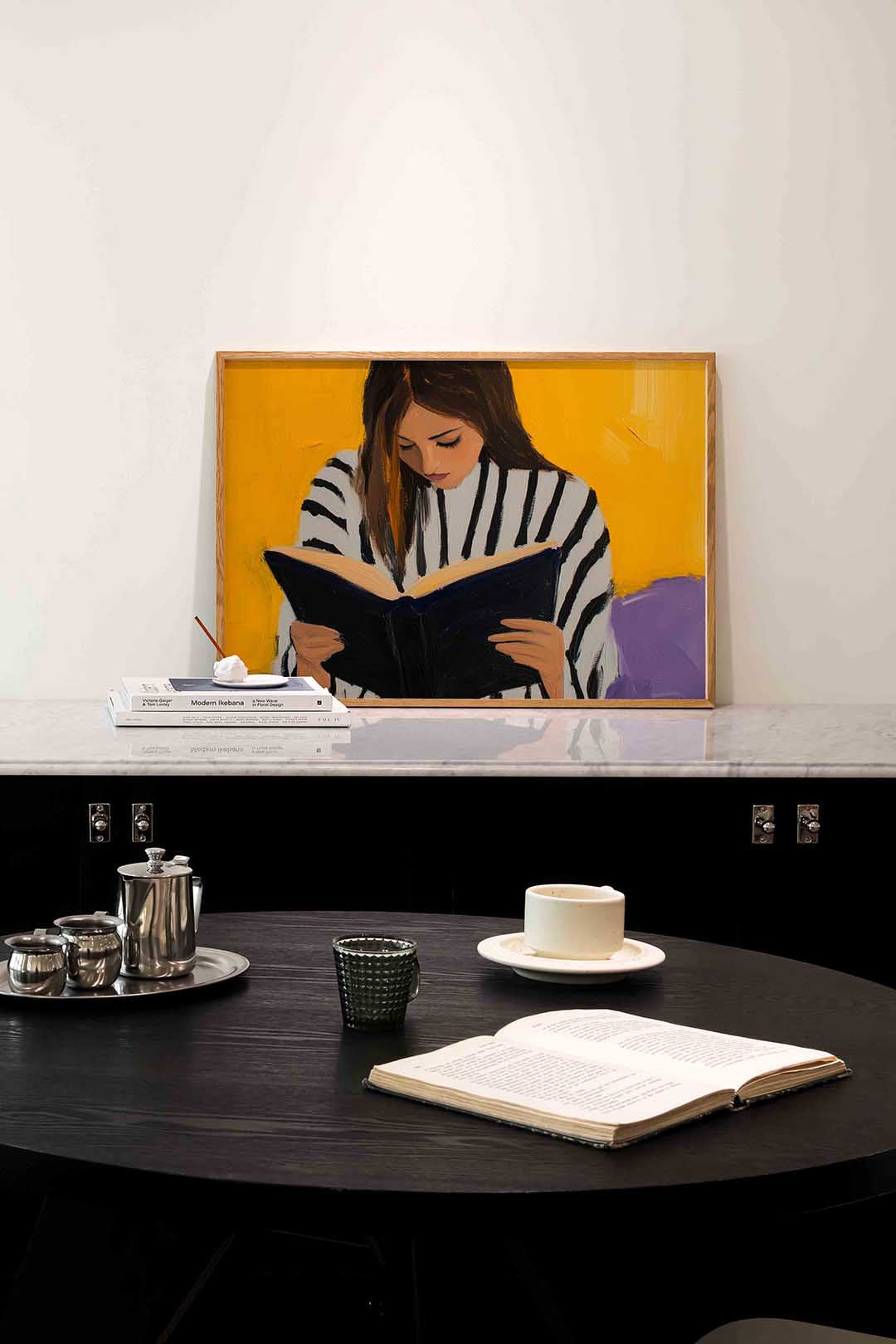 Lezende vrouw – portret poster in liggend formaat