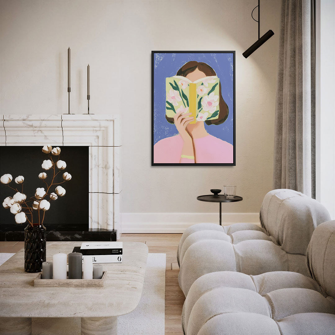 Vrouw met boek – staand wanddecoratie kunstwerk