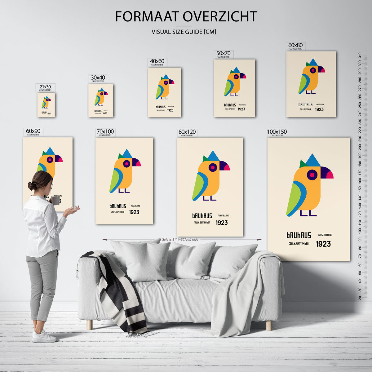 Vorm en kleur – geometrische poster in Bauhaus-stijl van WallArtistic