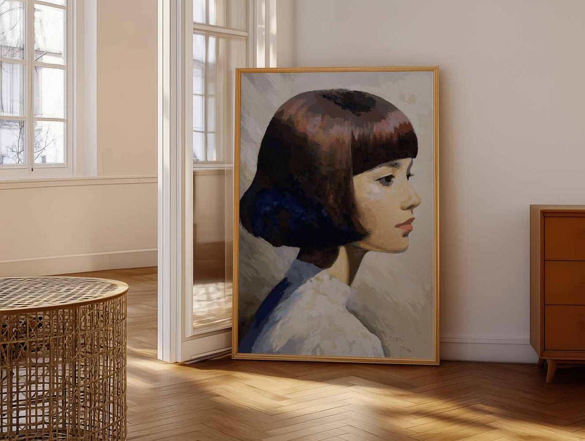 Stijlvolle Retro Portretposter – vrolijke paasillustratie als portret poster