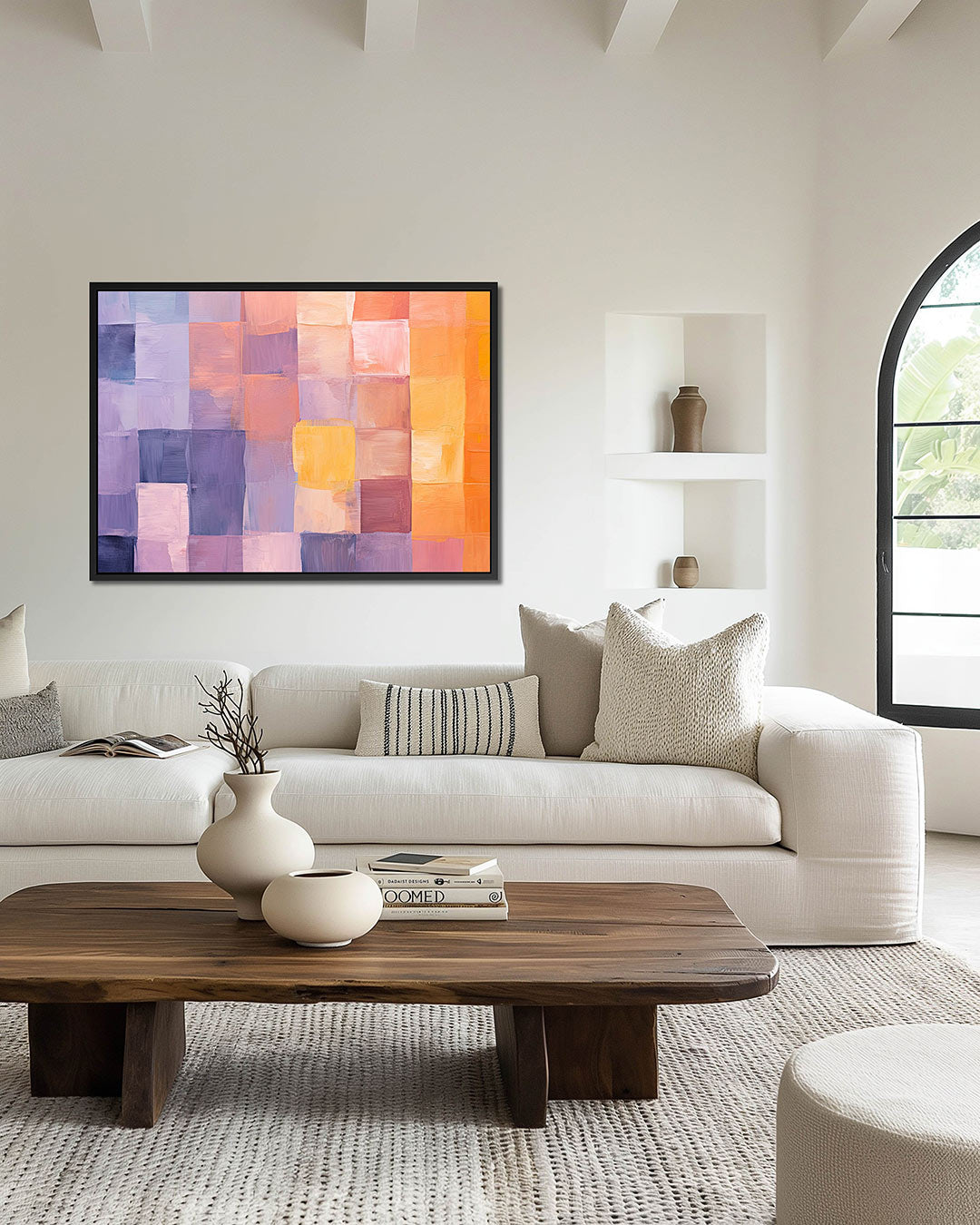 Kleurrijke vlakken – Abstract kunstwerk – wanddecoratie in interieur