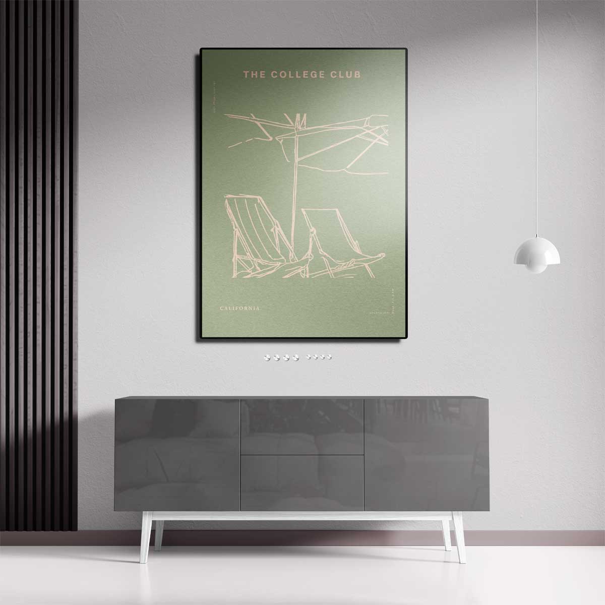Strandstoelen Onder Parasol – canvas kunstwerk als wanddecoratie