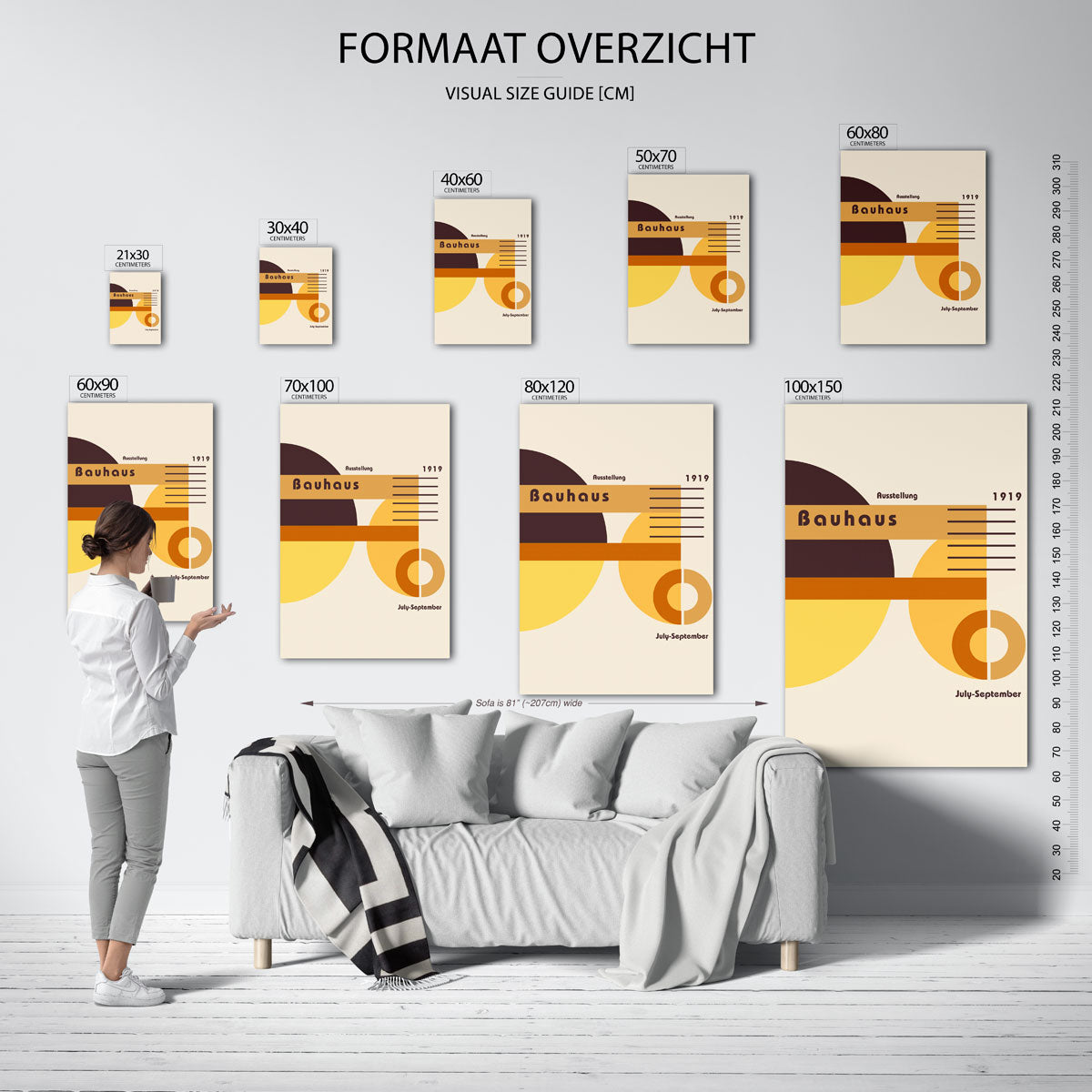Vorm en balans – geometrische poster in Bauhaus-stijl van WallArtistic