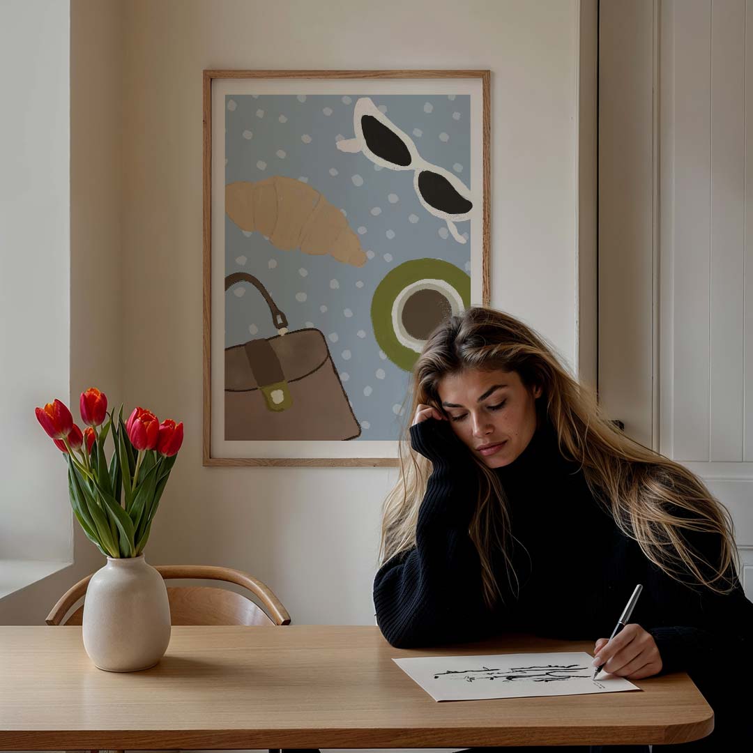 Stijlvolle Ontbijt Chic – culinaire wandkunst als portret poster