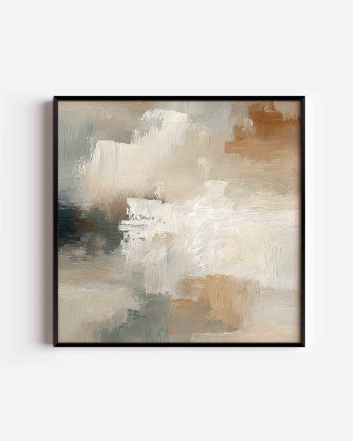 Abstracte beige en grijze – abstracte textuur vierkante poster als wanddecoratie