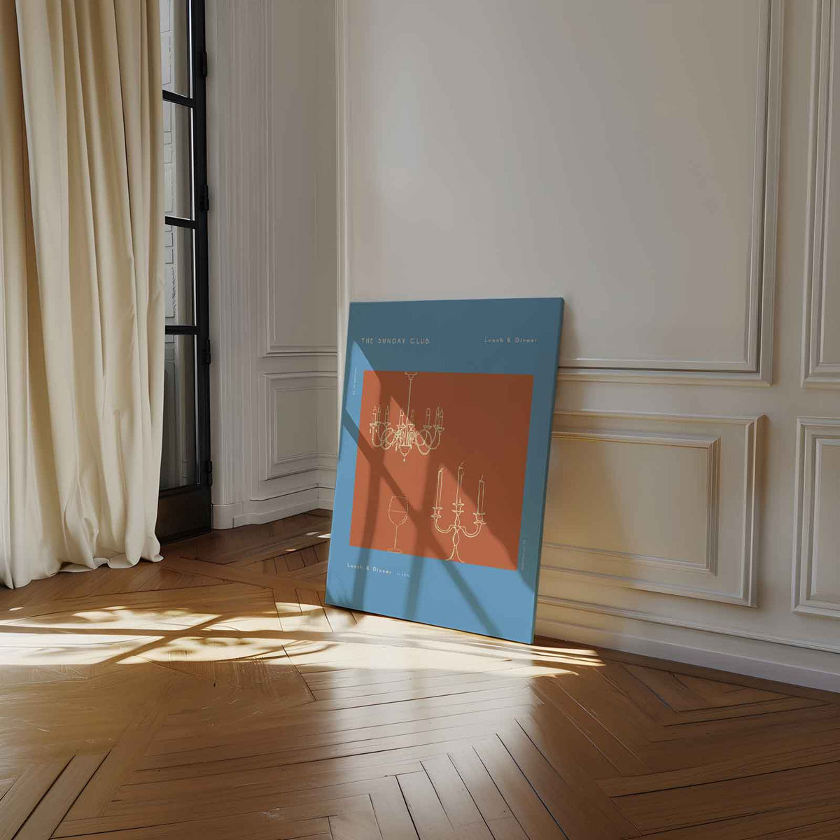 The Sunday Club Wanddecoratie – kunstwerk met zwarte baklijst