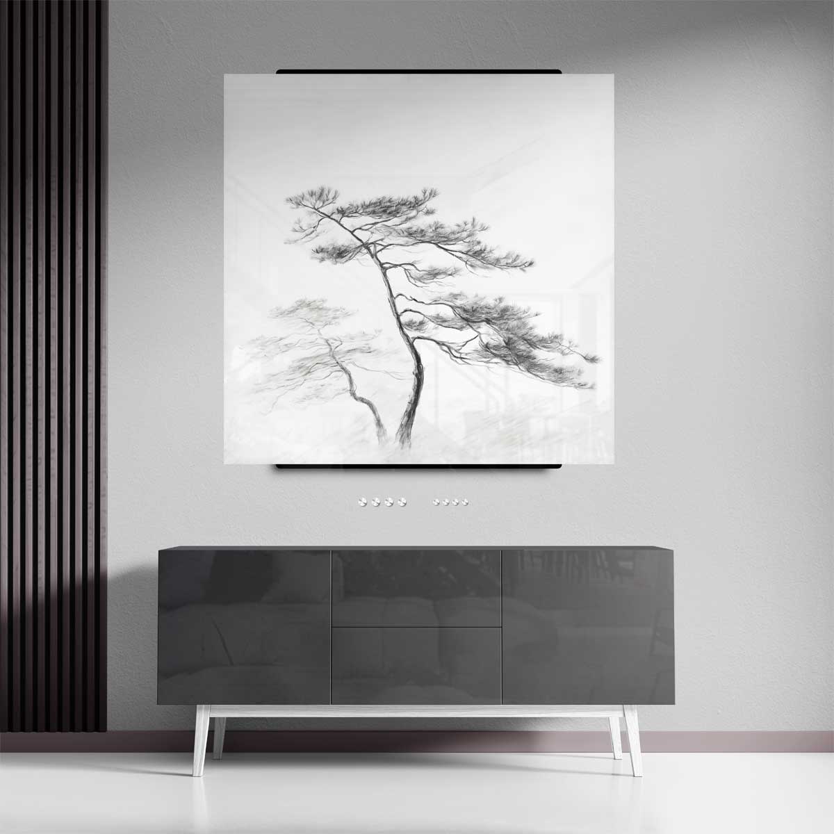 Mistige Bosverstilling – canvas kunstwerk als wanddecoratie