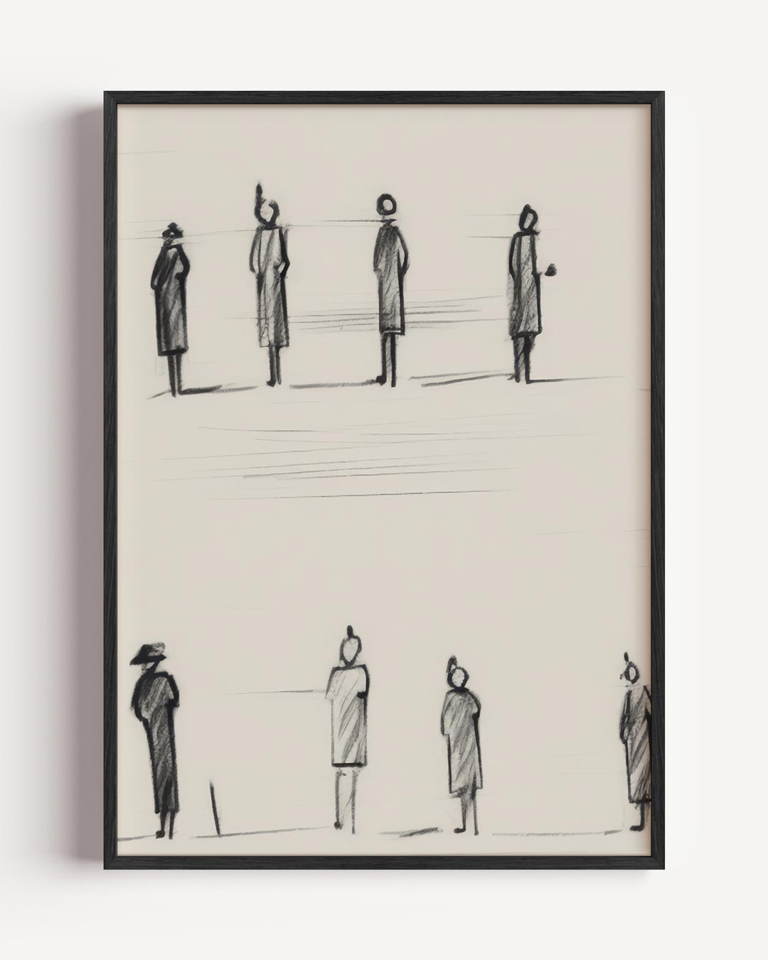 Stijlvolle Minimalistische Figuren – vintage portret poster als wanddecoratie
